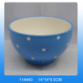 Handpainting ceramic dolomites bowl with white dot for kitchen